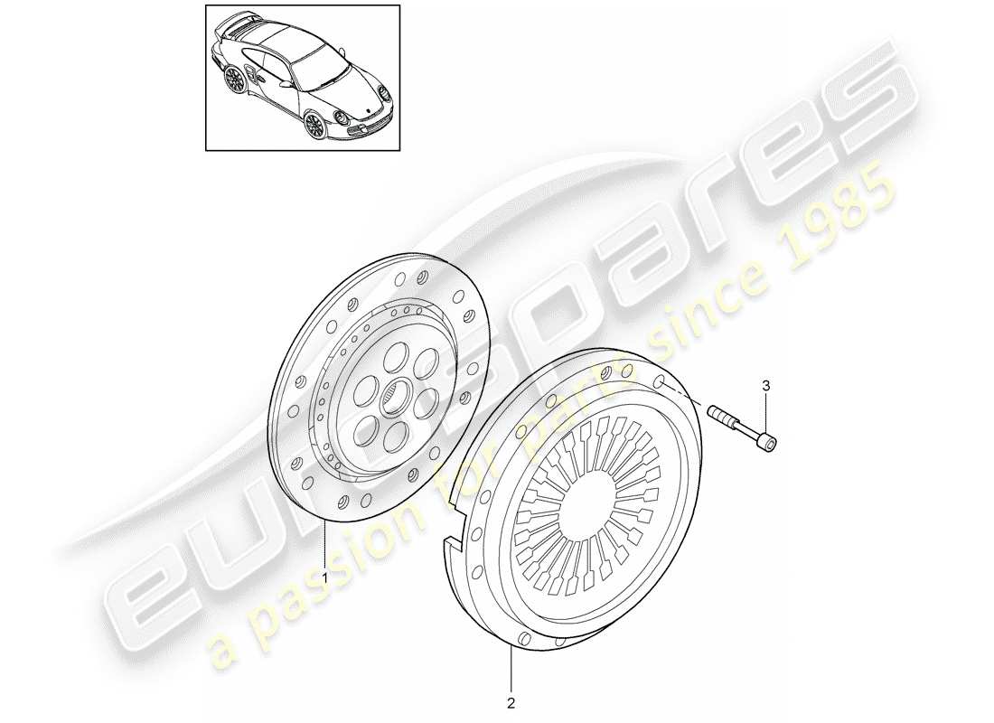 porsche 911 t/gt2rs (2013) clutch part diagram