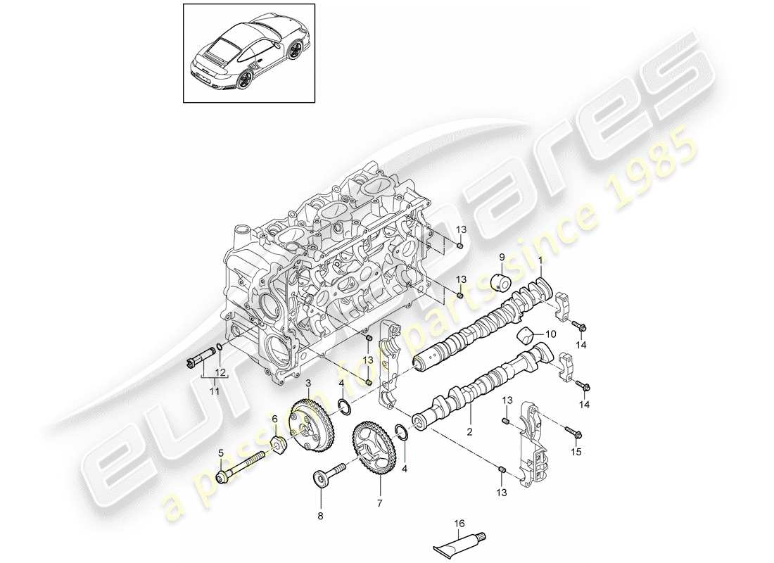 porsche 911 t/gt2rs (2013) camshaft part diagram