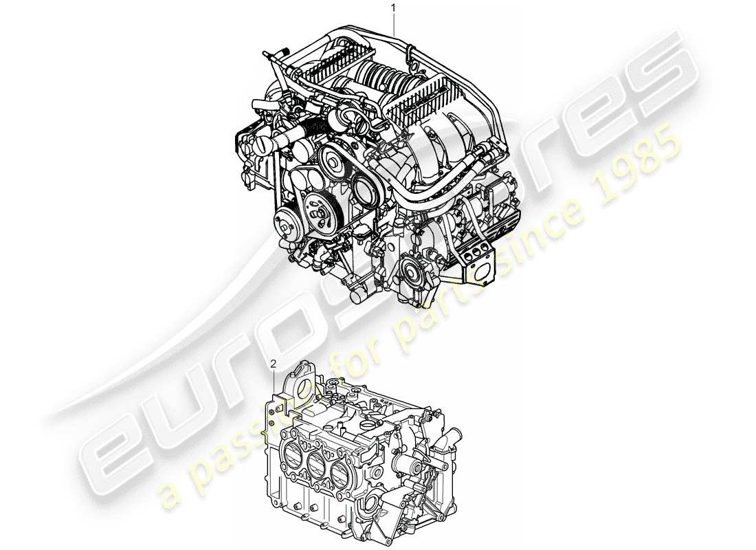 porsche 997 (2008) replacement engine part diagram