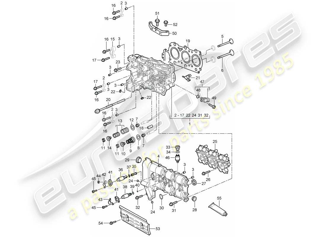 porsche 997 (2006) cylinder head part diagram