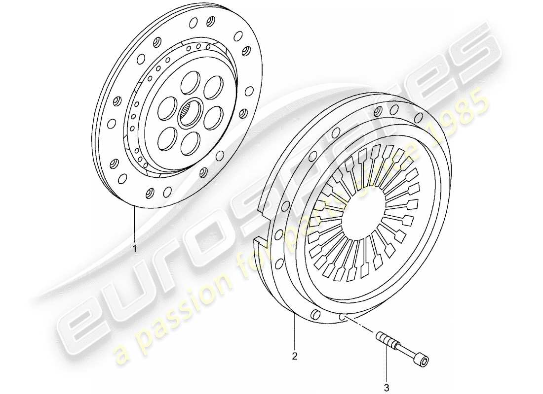 porsche 996 t/gt2 (2004) clutch - m.96.70s part diagram