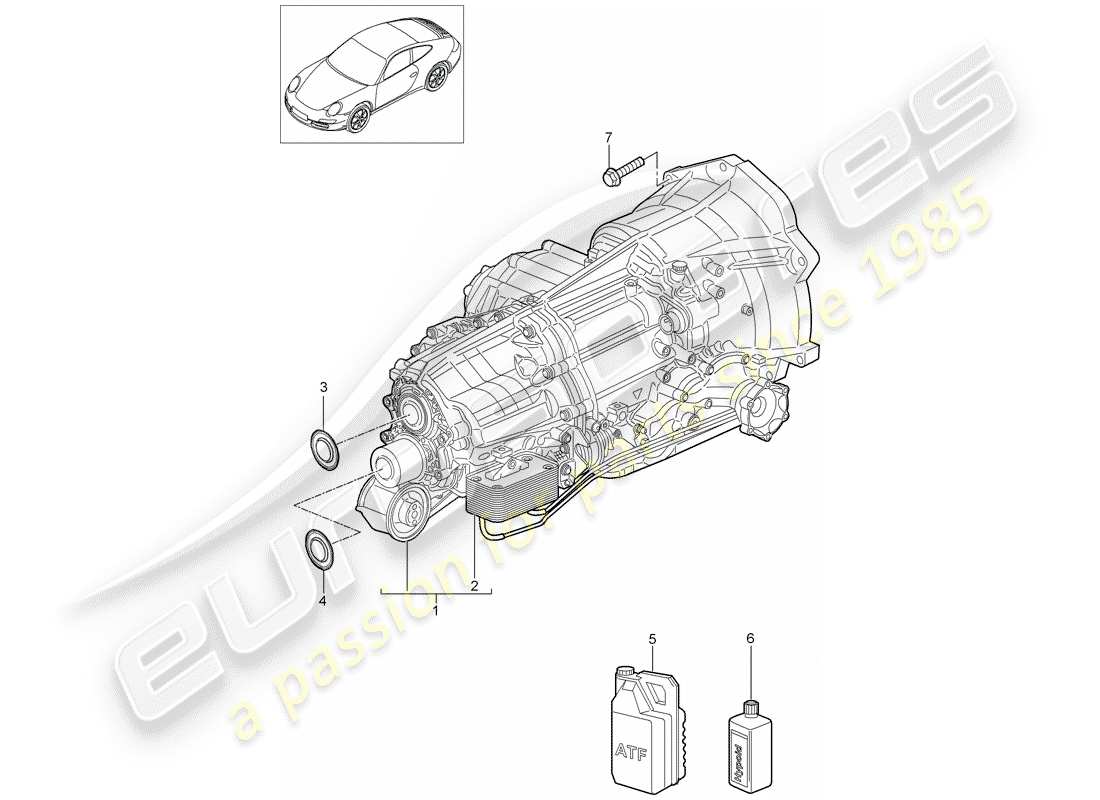 porsche 997 gen. 2 (2011) - pdk - part diagram