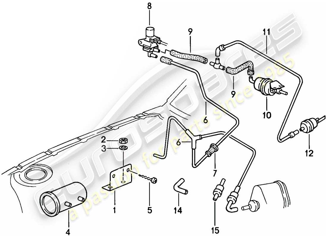 porsche 924s (1987) vacuum control part diagram