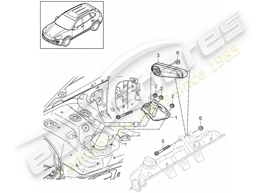 a part diagram from the porsche cayenne e2 (2017) parts catalogue