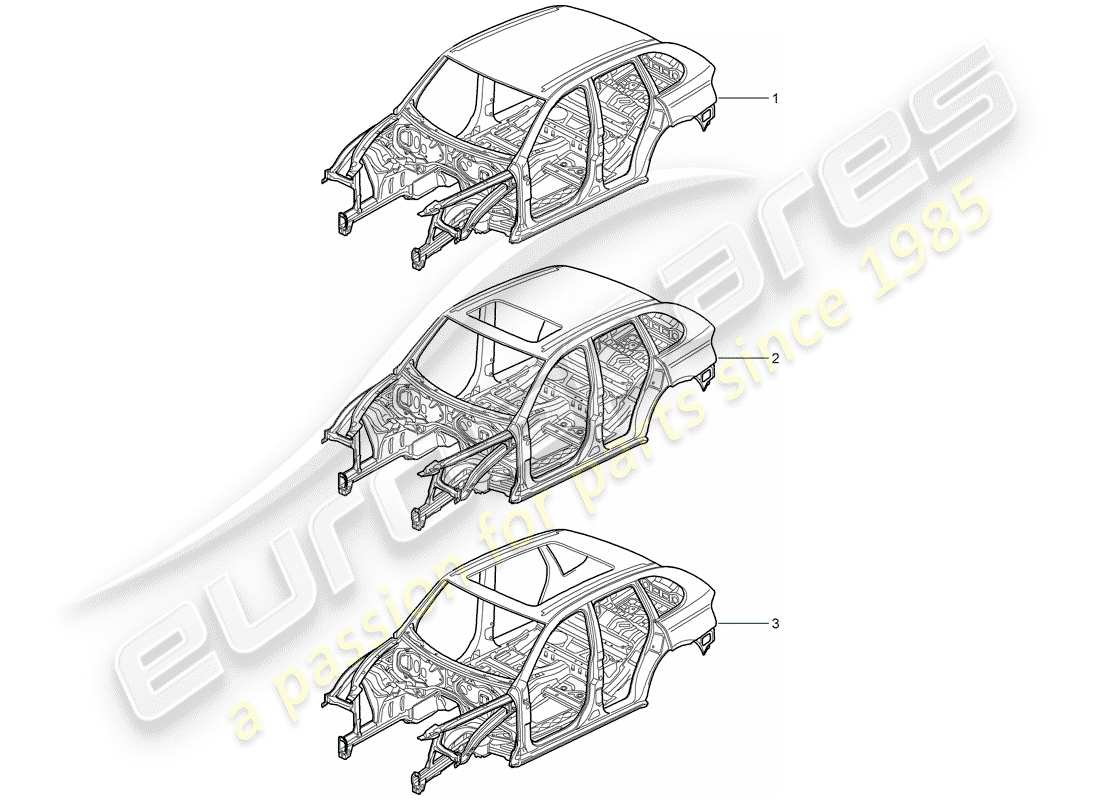 a part diagram from the porsche cayenne e2 (2018) parts catalogue