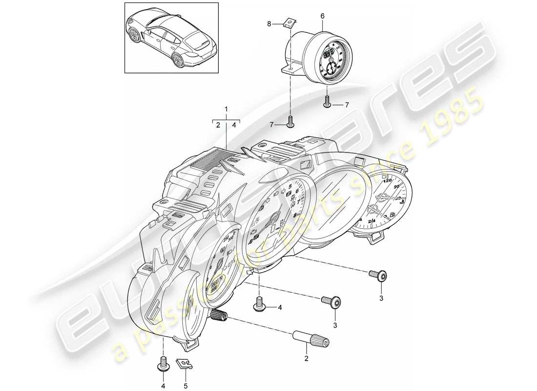 a part diagram from the porsche panamera 970 (2010) parts catalogue