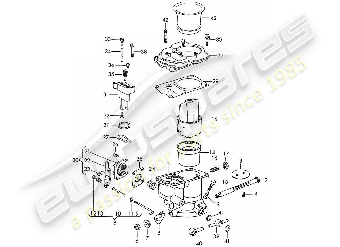 a part diagram from the porsche 911/912 (1965) parts catalogue