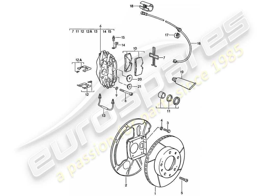 a part diagram from the porsche 928 (1983) parts catalogue