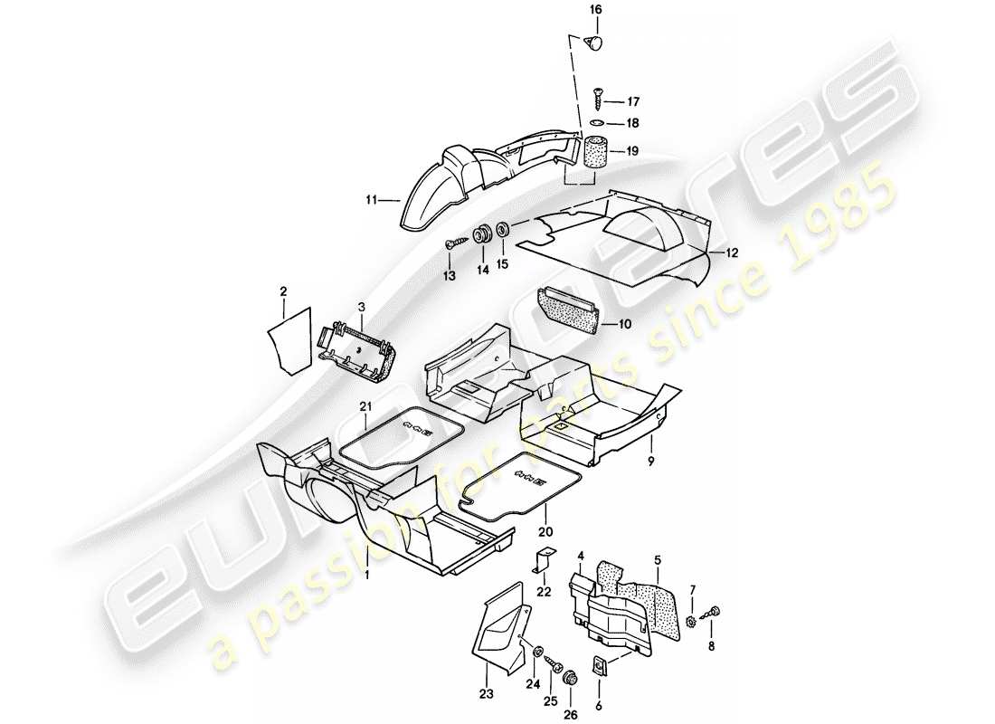 a part diagram from the porsche 944 (1983) parts catalogue