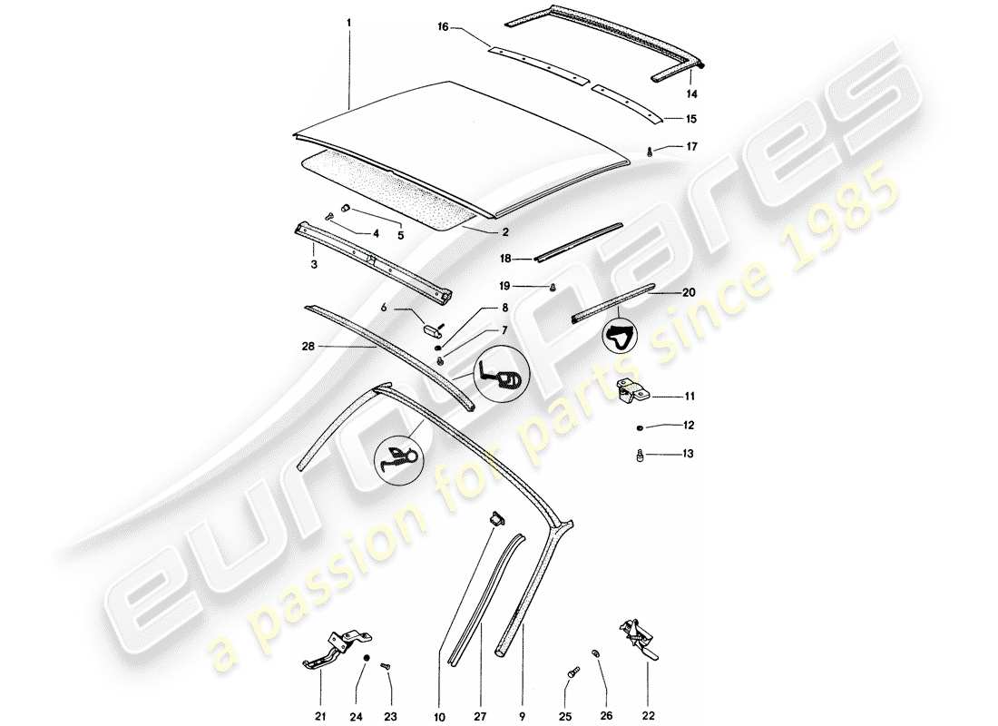 a part diagram from the porsche 914 (1974) parts catalogue