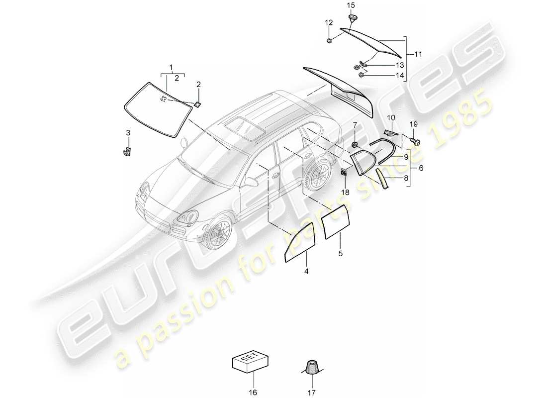 a part diagram from the porsche cayenne (2008) parts catalogue