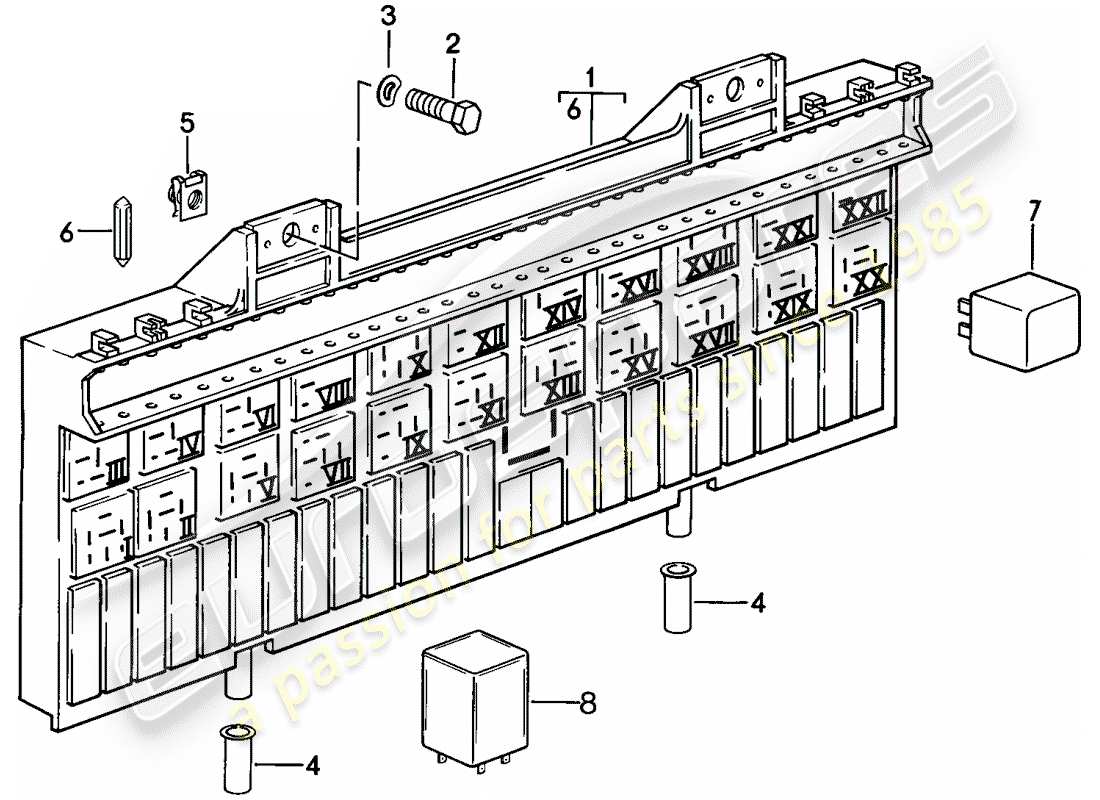 a part diagram from the porsche 928 (1986) parts catalogue