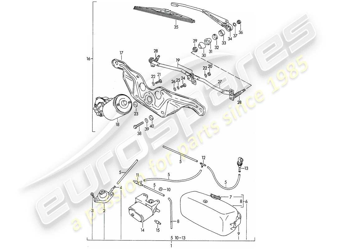 a part diagram from the porsche 356b/356c (1965) parts catalogue