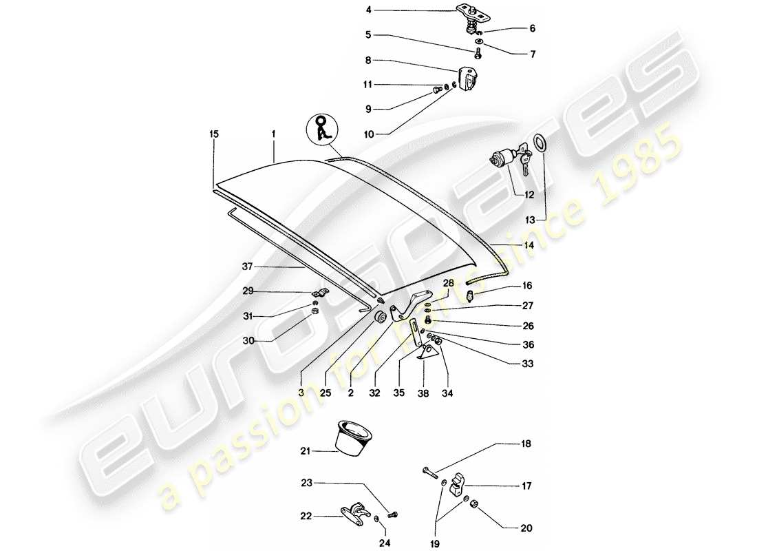 a part diagram from the porsche 914 (1972) parts catalogue