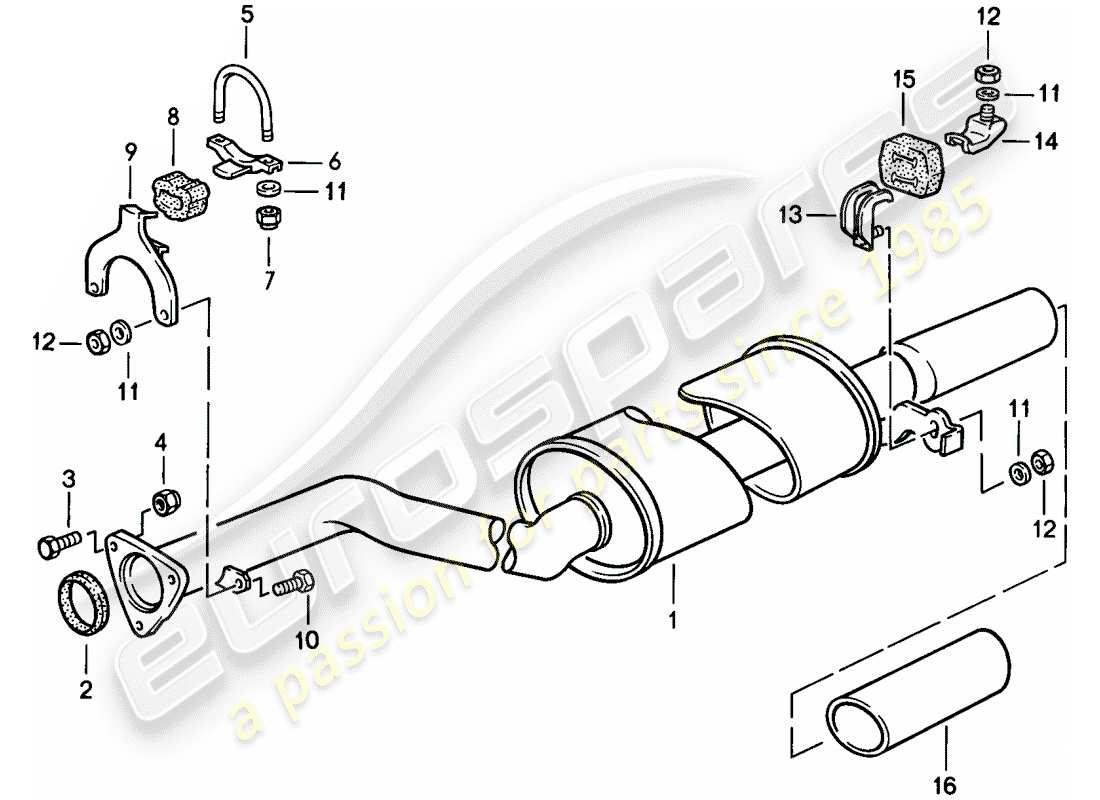 a part diagram from the porsche 924s parts catalogue