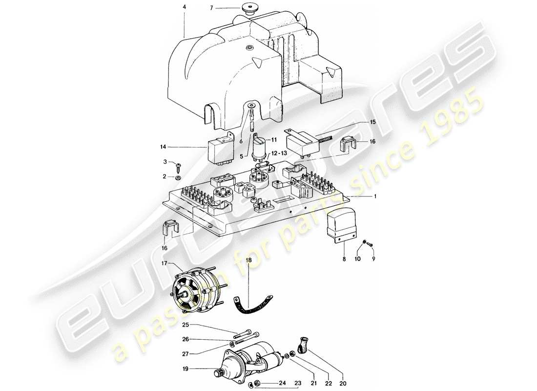 a part diagram from the porsche 914 (1973) parts catalogue