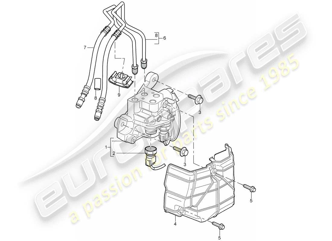 a part diagram from the porsche cayenne (2010) parts catalogue