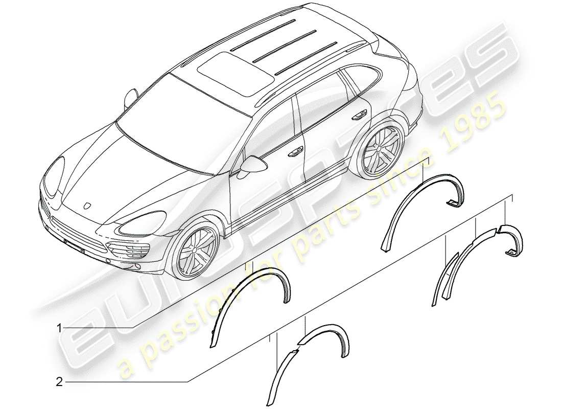 a part diagram from the porsche tequipment cayenne parts catalogue