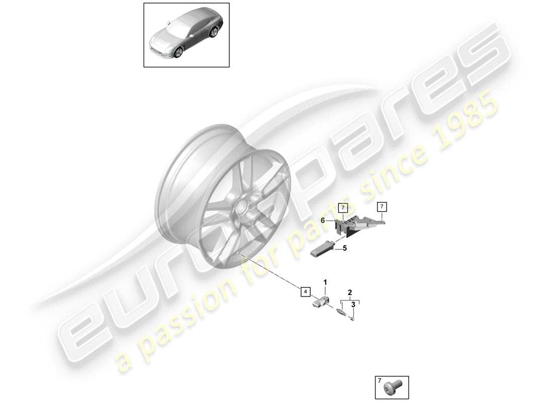 a part diagram from the porsche panamera 971 (2020) parts catalogue