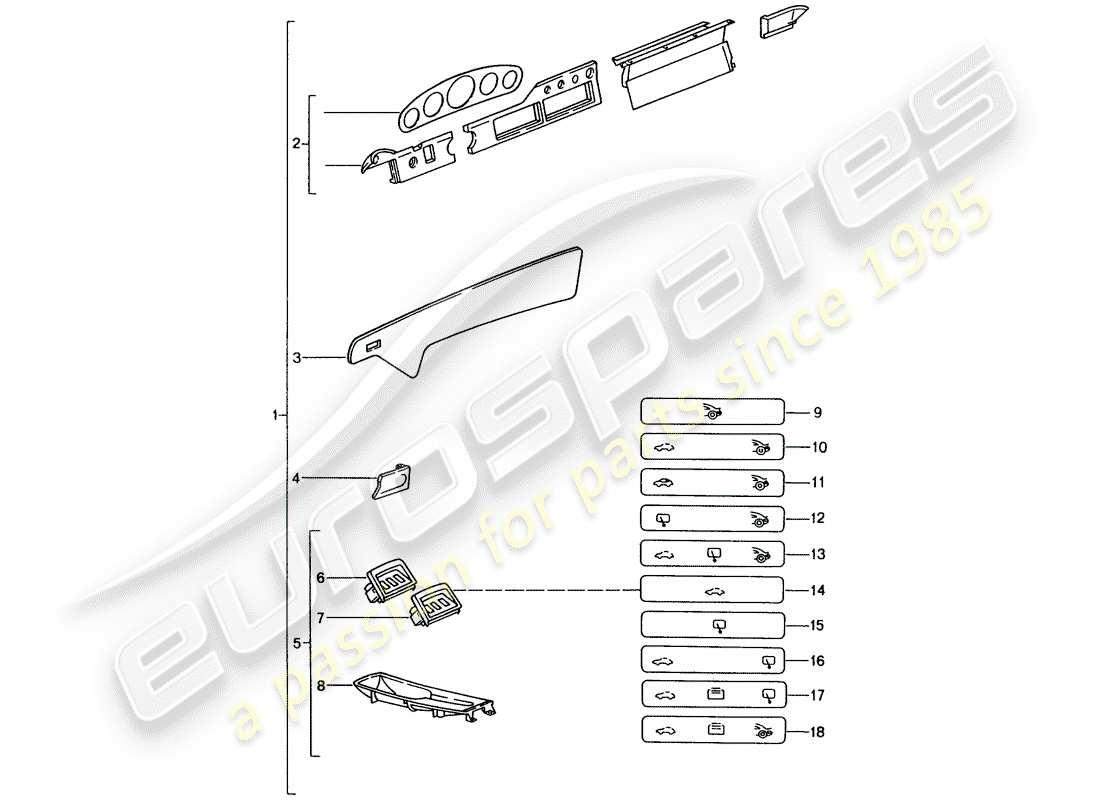 a part diagram from the porsche tequipment catalogue (1995) parts catalogue