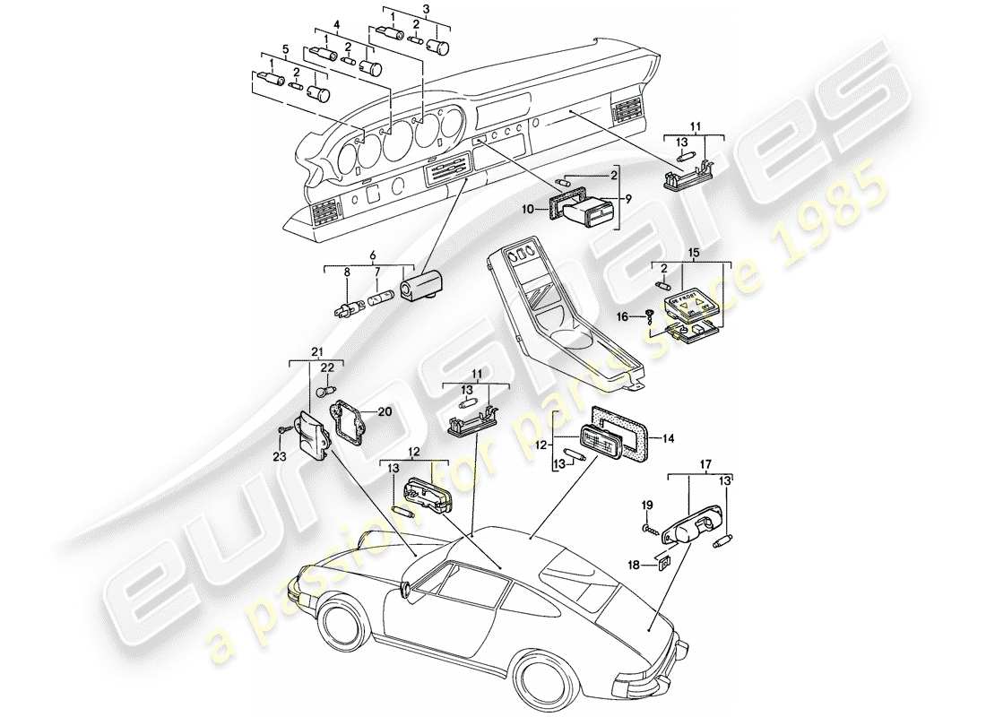 a part diagram from the porsche 911 (1987) parts catalogue