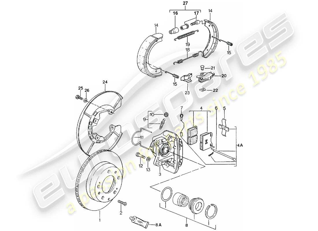 a part diagram from the porsche 924s (1986) parts catalogue