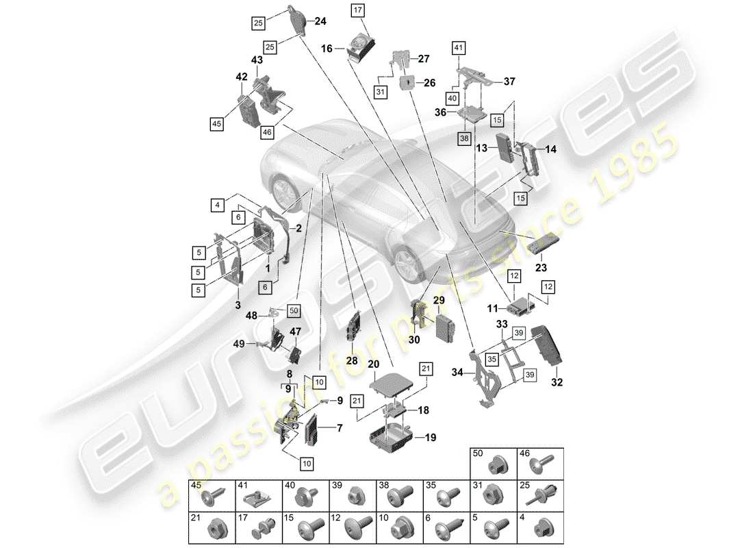 a part diagram from the porsche panamera 971 parts catalogue