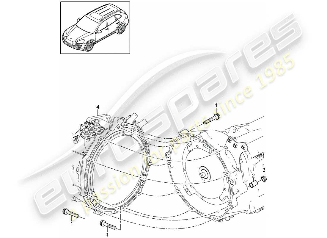 a part diagram from the porsche cayenne e2 (2014) parts catalogue