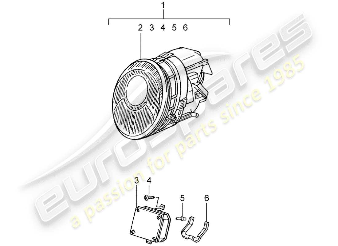 a part diagram from the porsche classic accessories (1983) parts catalogue