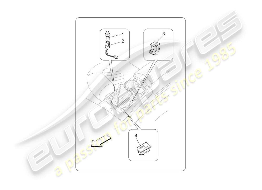 maserati granturismo (2009) centre console devices part diagram