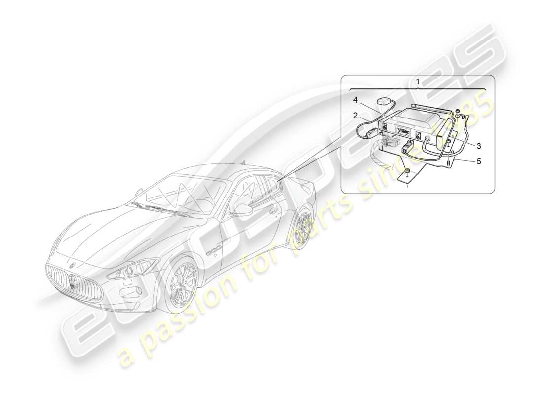 maserati granturismo (2015) alarm and immobilizer system part diagram