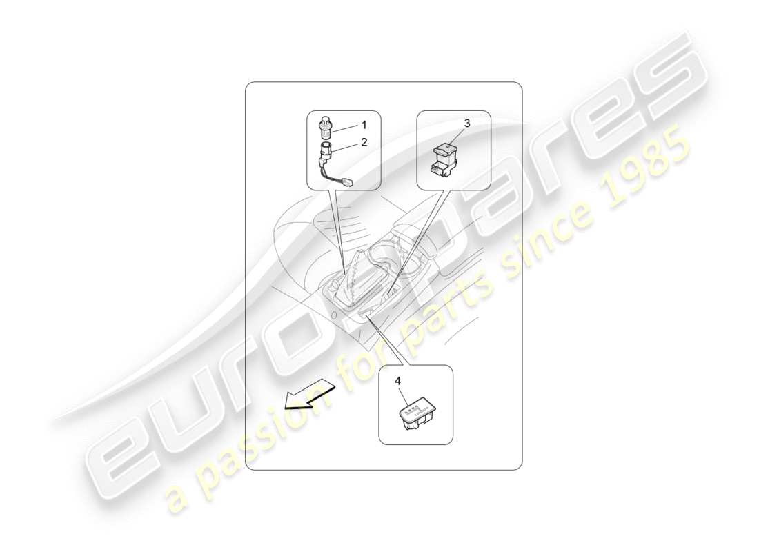 maserati granturismo (2015) centre console devices part diagram