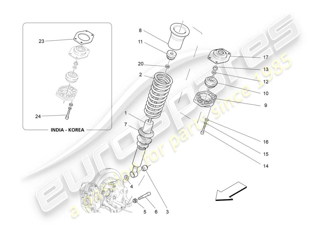 maserati granturismo s (2013) rear shock absorber devices part diagram