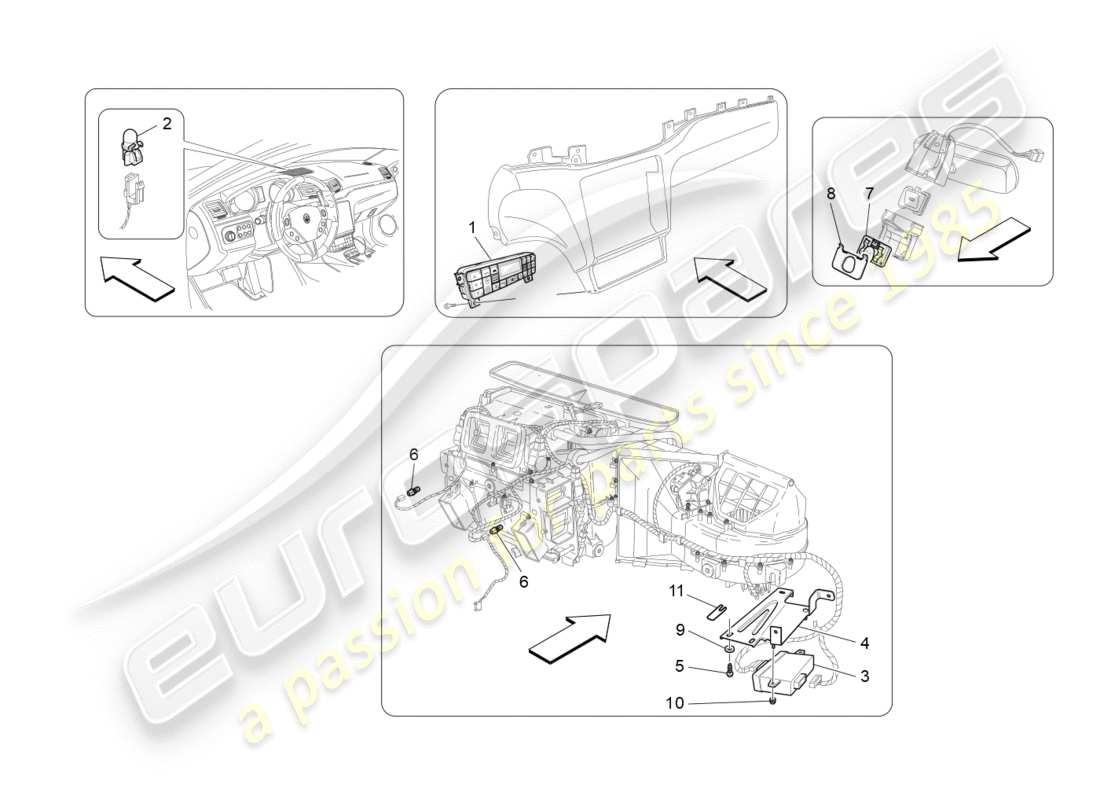 maserati granturismo s (2018) a/c unit: electronic control part diagram