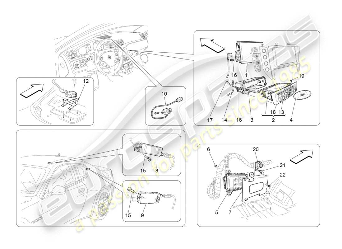 maserati granturismo (2008) it system part diagram