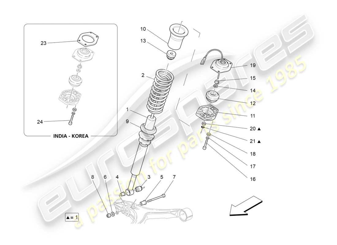 maserati granturismo (2012) front shock absorber devices part diagram