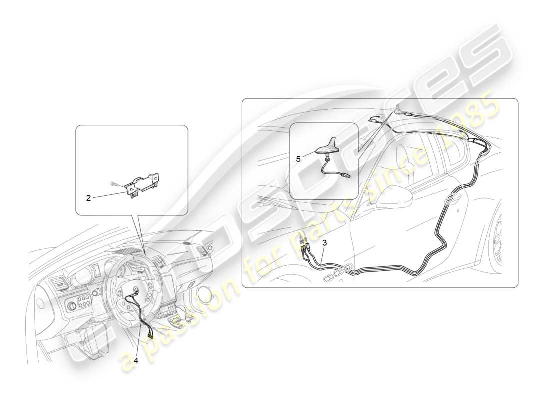 maserati granturismo s (2018) reception and connection system part diagram