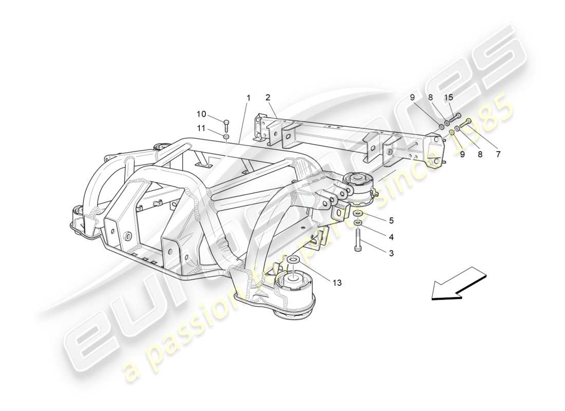 maserati granturismo s (2016) rear chassis part diagram