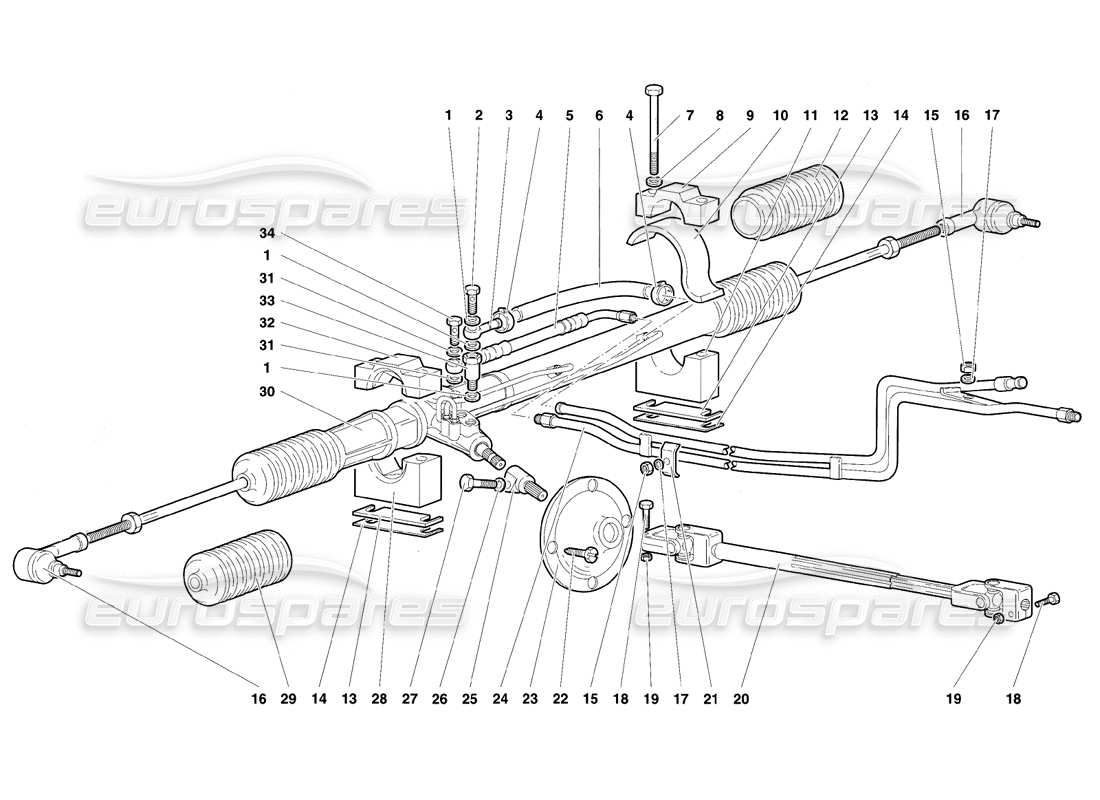 lamborghini diablo se30 (1995) power steering (optional) part diagram