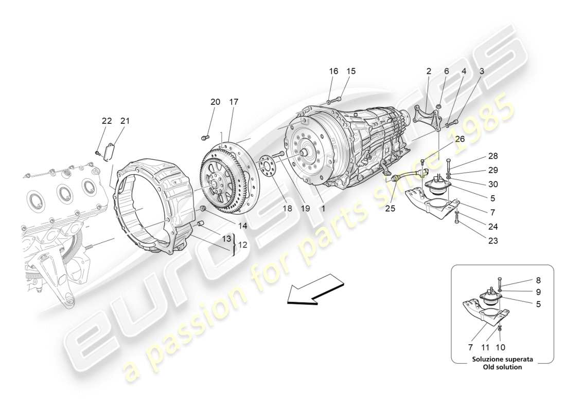 maserati granturismo s (2016) gearbox housings part diagram