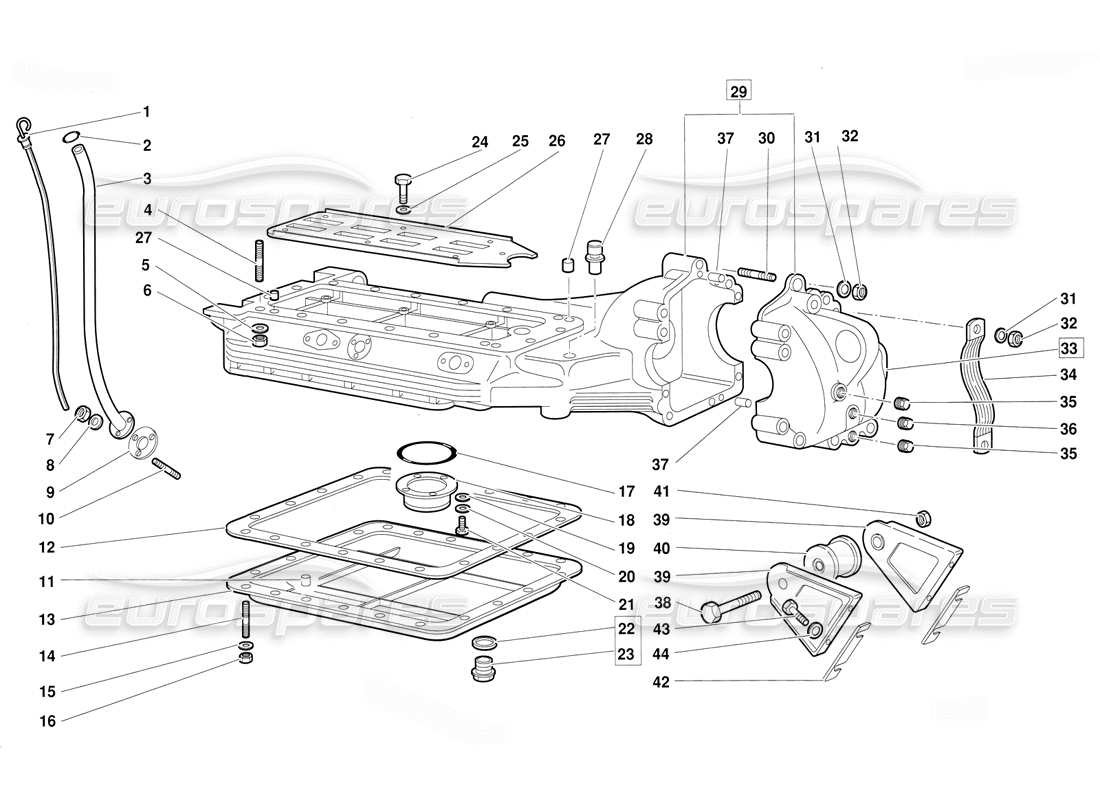 lamborghini diablo (1991) oil sump (valid for june 1992 version) part diagram