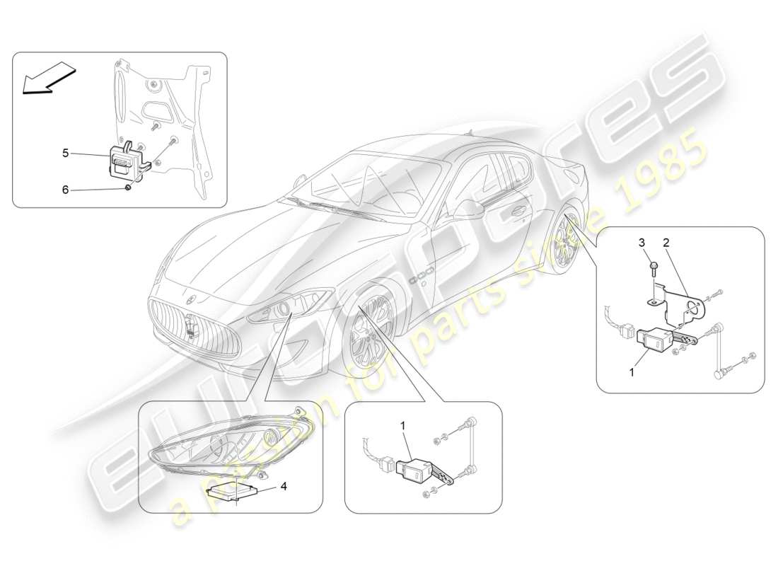 maserati granturismo (2013) lighting system control part diagram