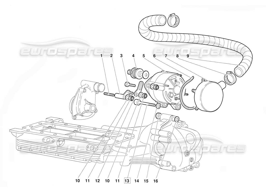 lamborghini diablo (1991) alternator (valid for june 1992 version) part diagram