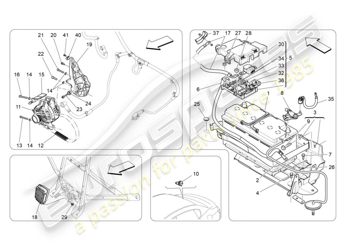 maserati qtp 3.0 bt v6 410hp (2014) energy generation and accumulation part diagram