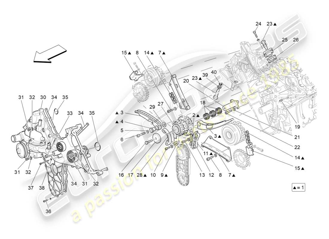 a part diagram from the maserati granturismo (2014) parts catalogue