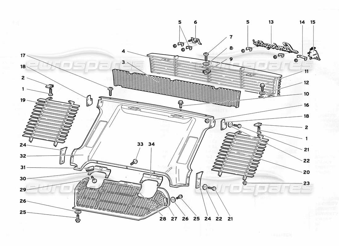 lamborghini diablo sv (1999) rear coque elements (alternative to table 66.01.00) part diagram