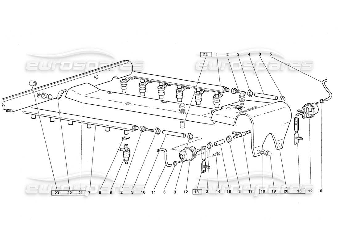 lamborghini diablo (1991) fuel system (valid for june 1992 version) part diagram