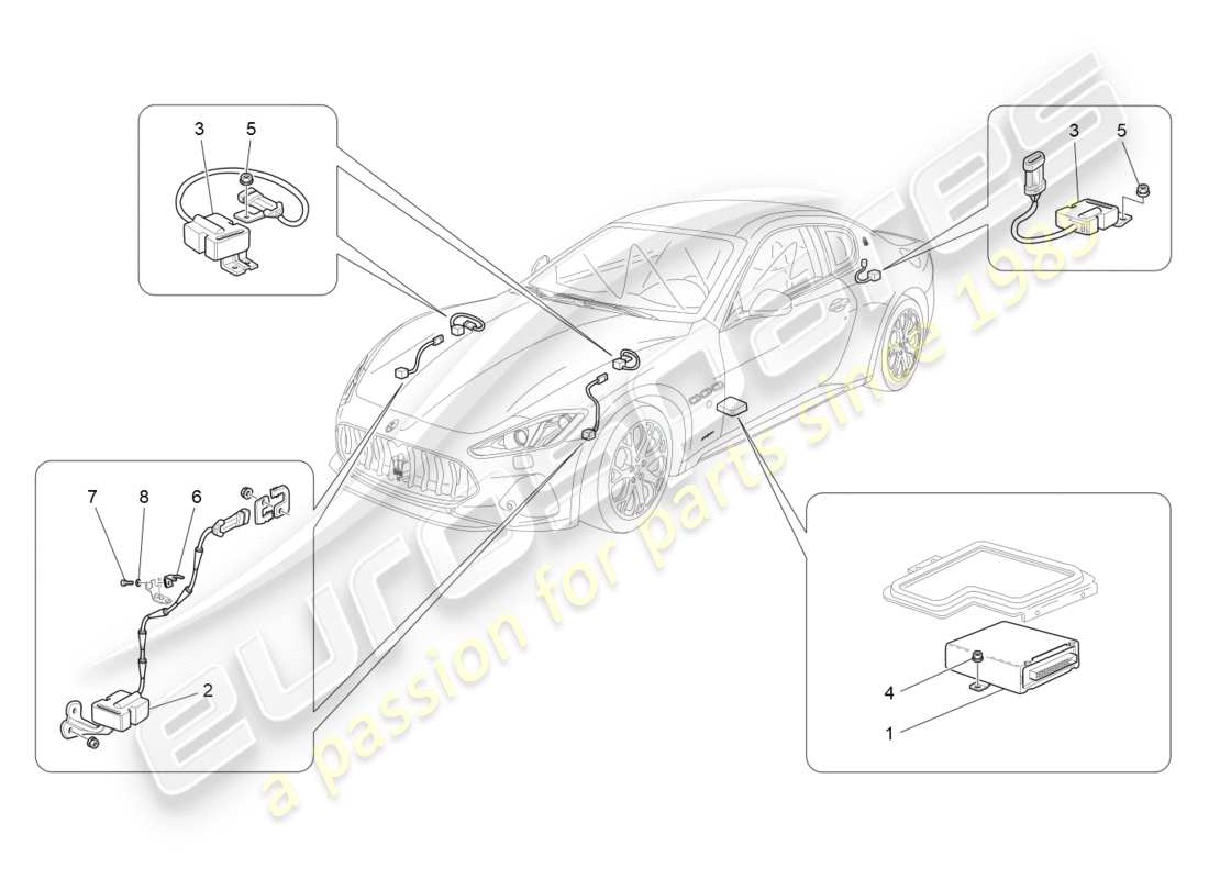 maserati granturismo s (2019) electronic control (suspension) part diagram