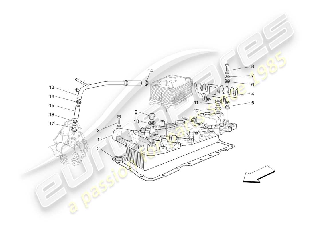 a part diagram from the maserati granturismo (2012) parts catalogue