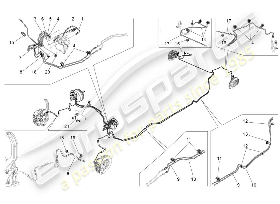 maserati qtp 3.0 bt v6 410hp (2014) lines part diagram